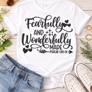 White Graphic T-Shirt with Inspirational Quote